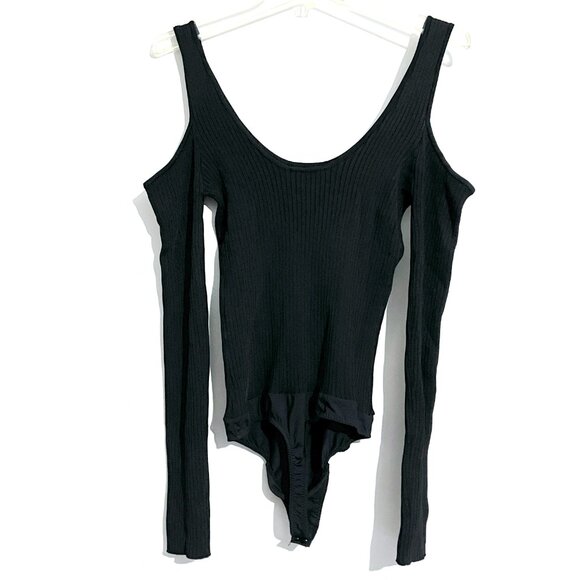 Intermix Jayce Ribbed Cold Shoulder Bodysuit - Picture 3 of 8